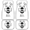 Save The Bee Art Draw Black & White Car Floor Mats 191031