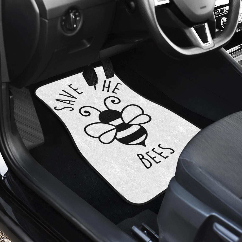 Save-The-Bee-Art-Draw-Black-White-Car-Floor-Mats-191031-2