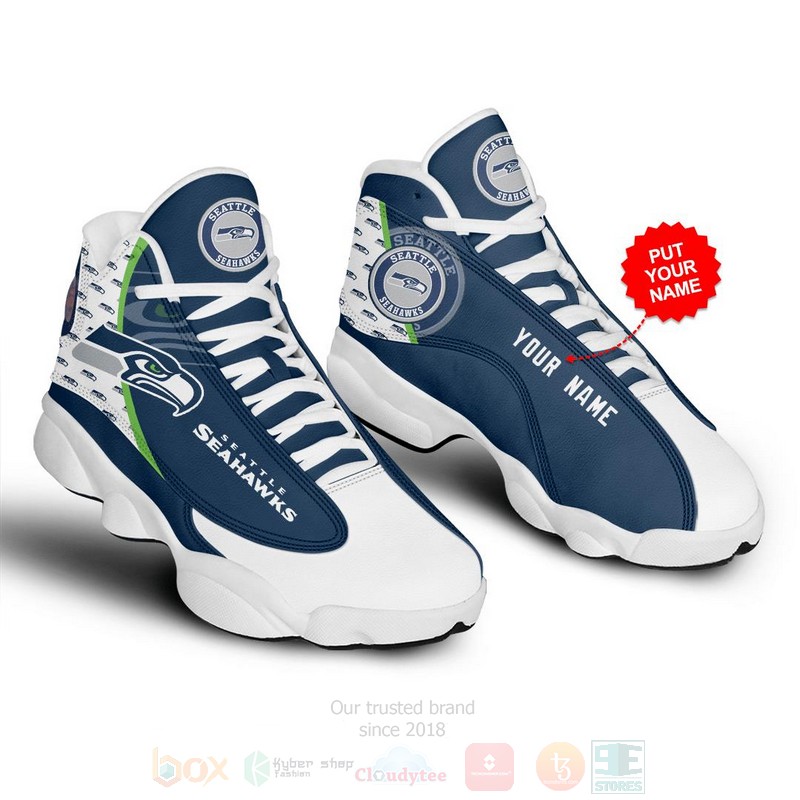 Seattle Seahawks Football Nfl Custom Name Air Jordan 13 Shoes Seattle Seahawks Football Nfl Custom Name Air Jordan 13 Shoes