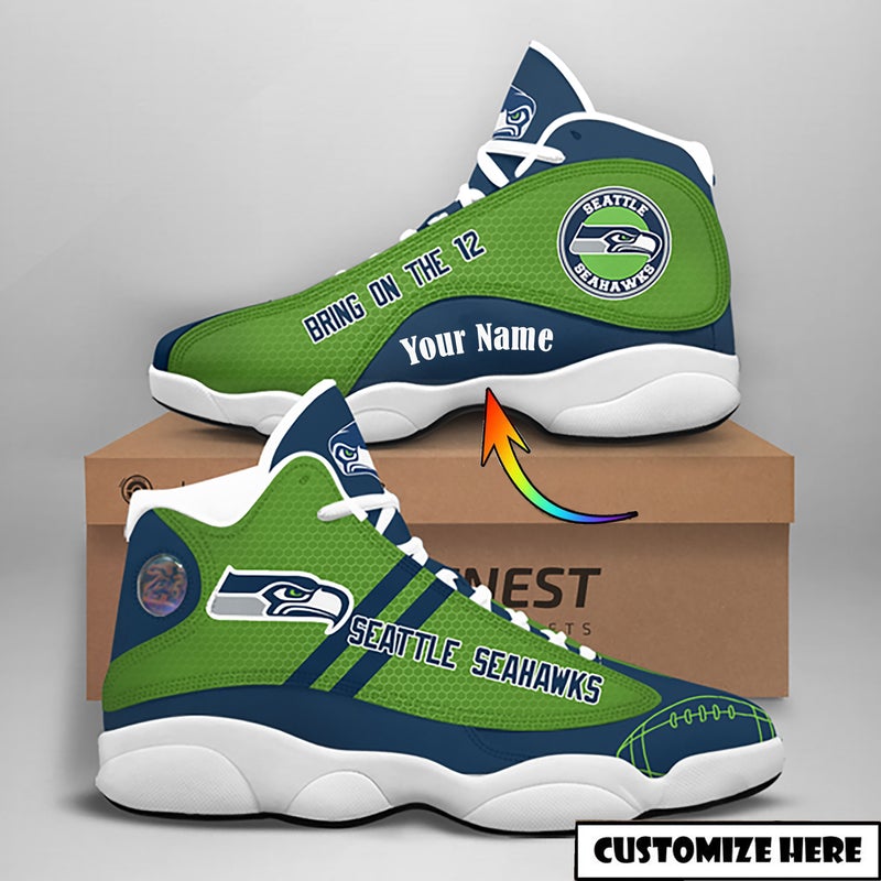 Seattle Seahawks Nfl Custom Name Air Jordan 13 Shoes Seattle Seahawks Nfl Custom Name Air Jordan 13 Shoes