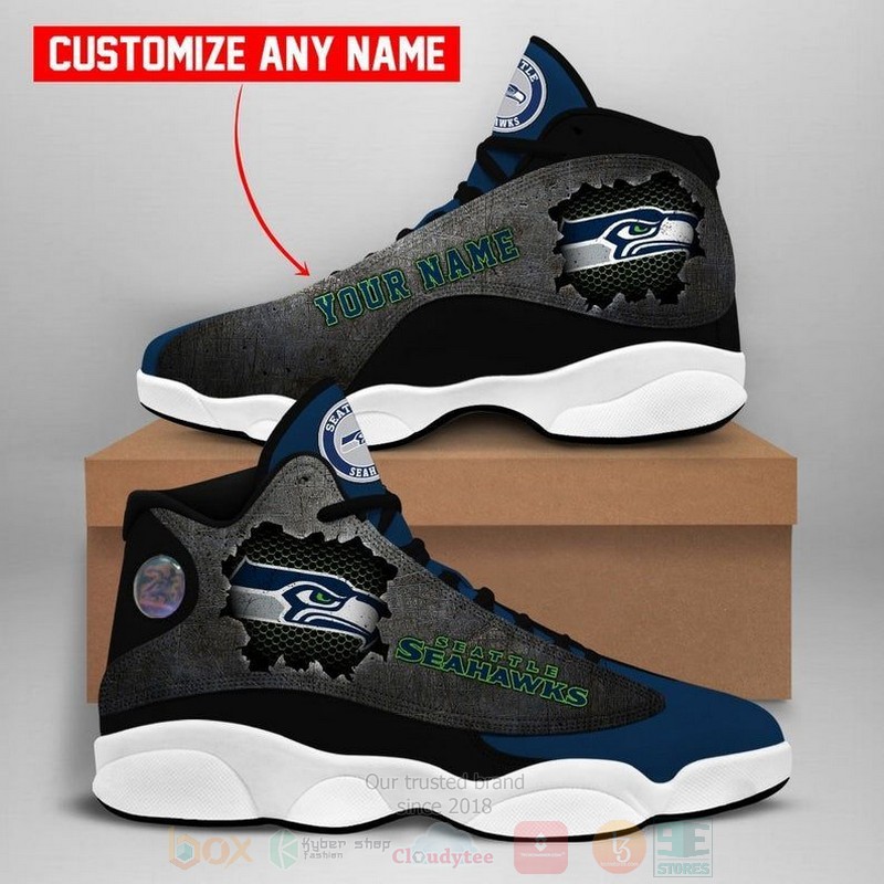Seattle Seahawks Nfl Football Team Custom Name Air Jordan 13 Shoes 2 Seattle Seahawks Nfl Football Team Custom Name Air Jordan 13 Shoes 2