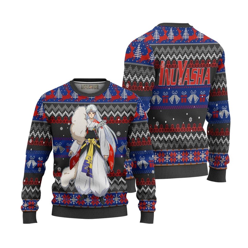 Sesshomaru Ugly Christmas Sweater Inuyasha Anime Xmas Gift Sesshomaru Ugly Christmas Sweater Inuyasha Anime Xmas Gift