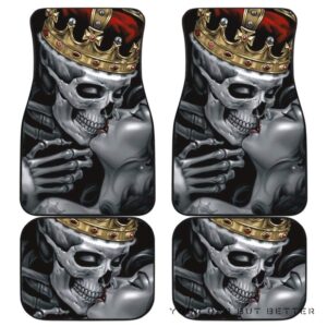 Set 4 Pcs King Kiss Skull Car Mats 232205