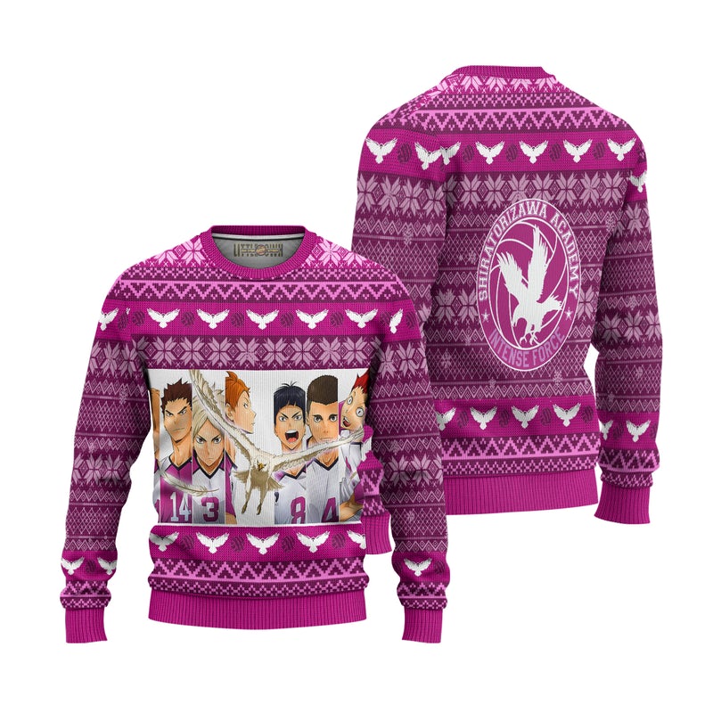 Shiratorizawa Academy Ugly Christmas Sweater Haikyuu Anime Xmas Gift Shiratorizawa Academy Ugly Christmas Sweater Haikyuu Anime Xmas Gift