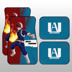 Shoto Todoroki Car Floor Mats Custom Gifts For My Hero Academia Anime Fans