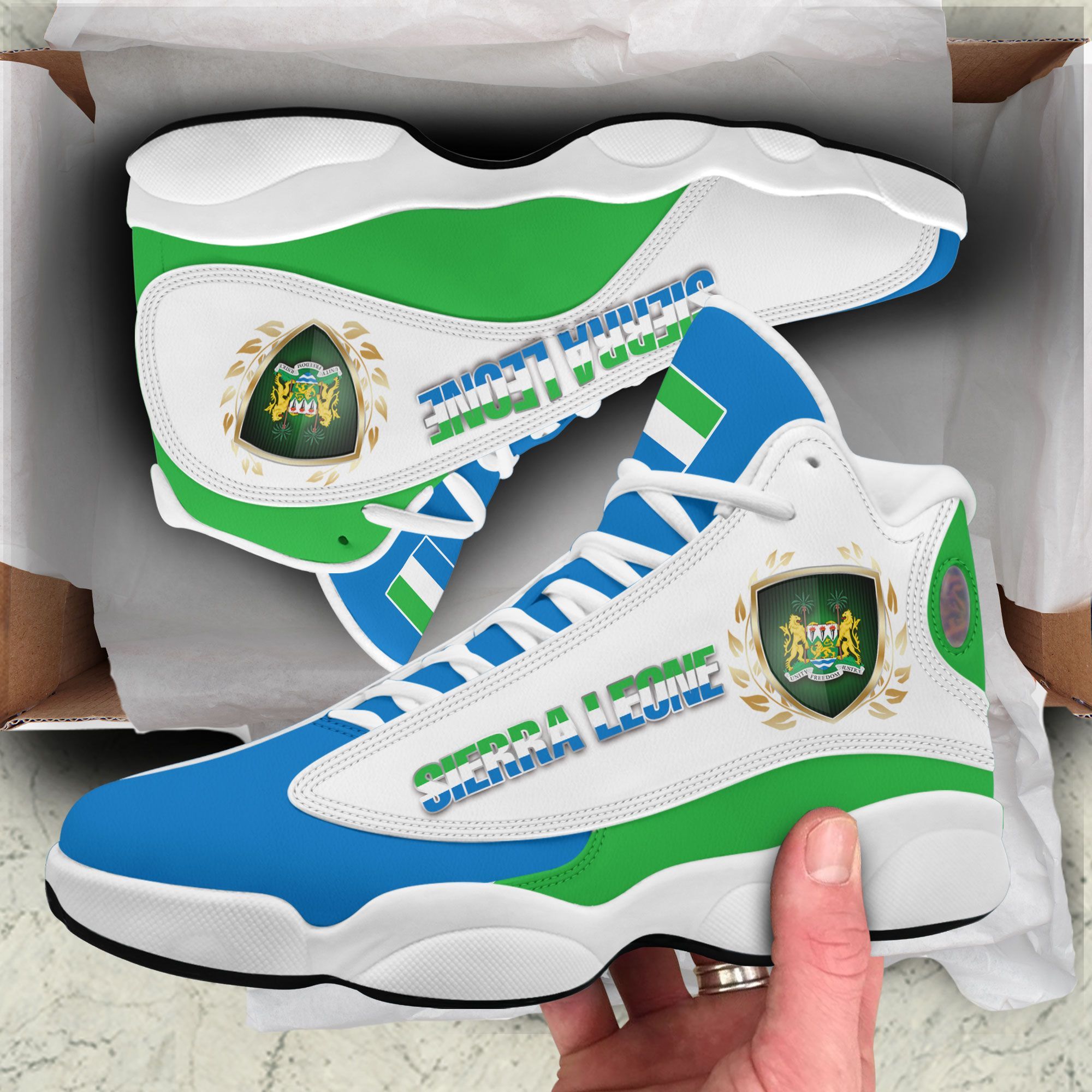 Sierra Leone Flag Air Jordan 13 Shoes Sierra Leone Flag Air Jordan 13 Shoes