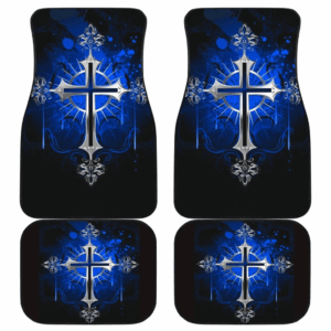 Silver Cross Blue Art Car Floor Mats 191031