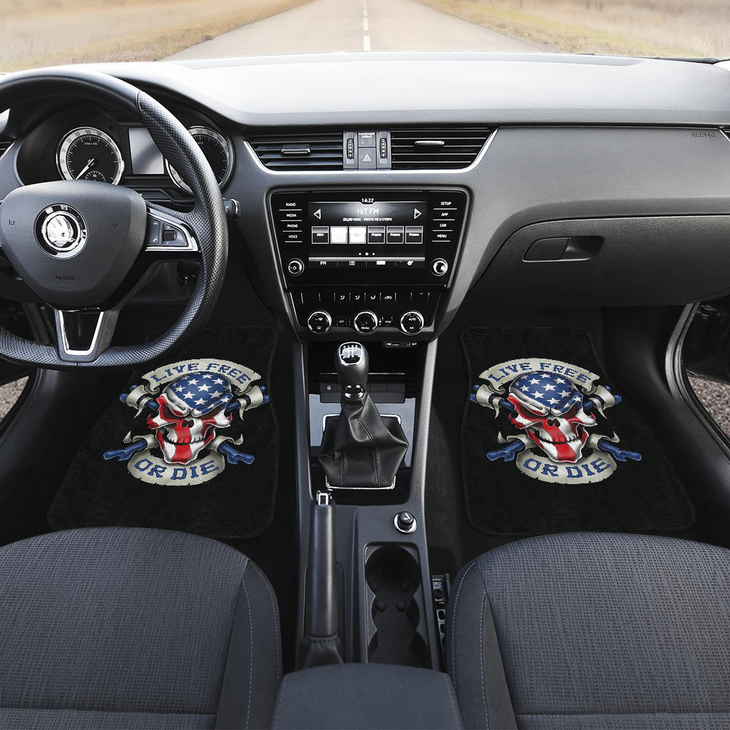 Skull-American-Live-Free-or-Die-Car-Floor-Mats-H042220-1