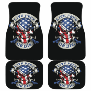 Skull American Live Free or Die Car Floor Mats H042220