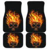 Skull Fire Evil in Black theme Car Floor Mats 191031