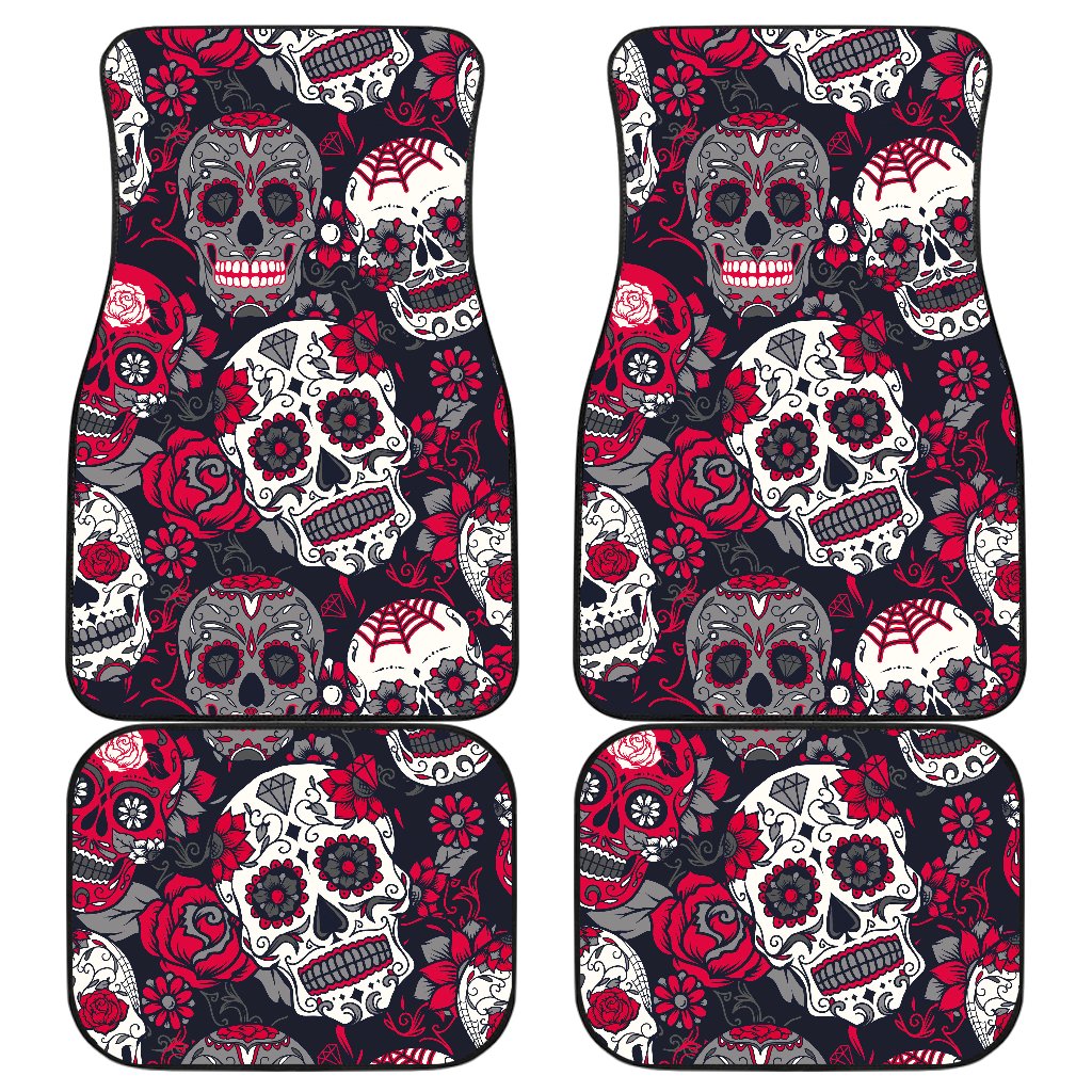 Skull Front And Back Car Mats Skull Front And Back Car Mats