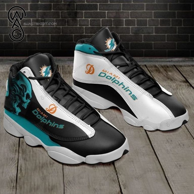 Skull-Nfl-Miami-Dolphins-Air-Jordan-13-Shoes-1