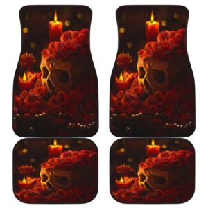 Skull Rose & Candles Car Floor Mats 191031