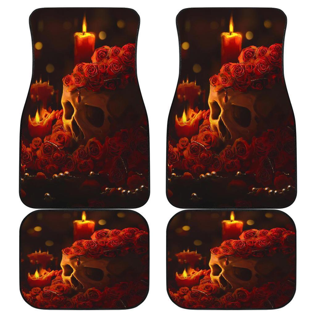 Skull Rose & Candles Car Floor Mats Skull Rose & Candles Car Floor Mats