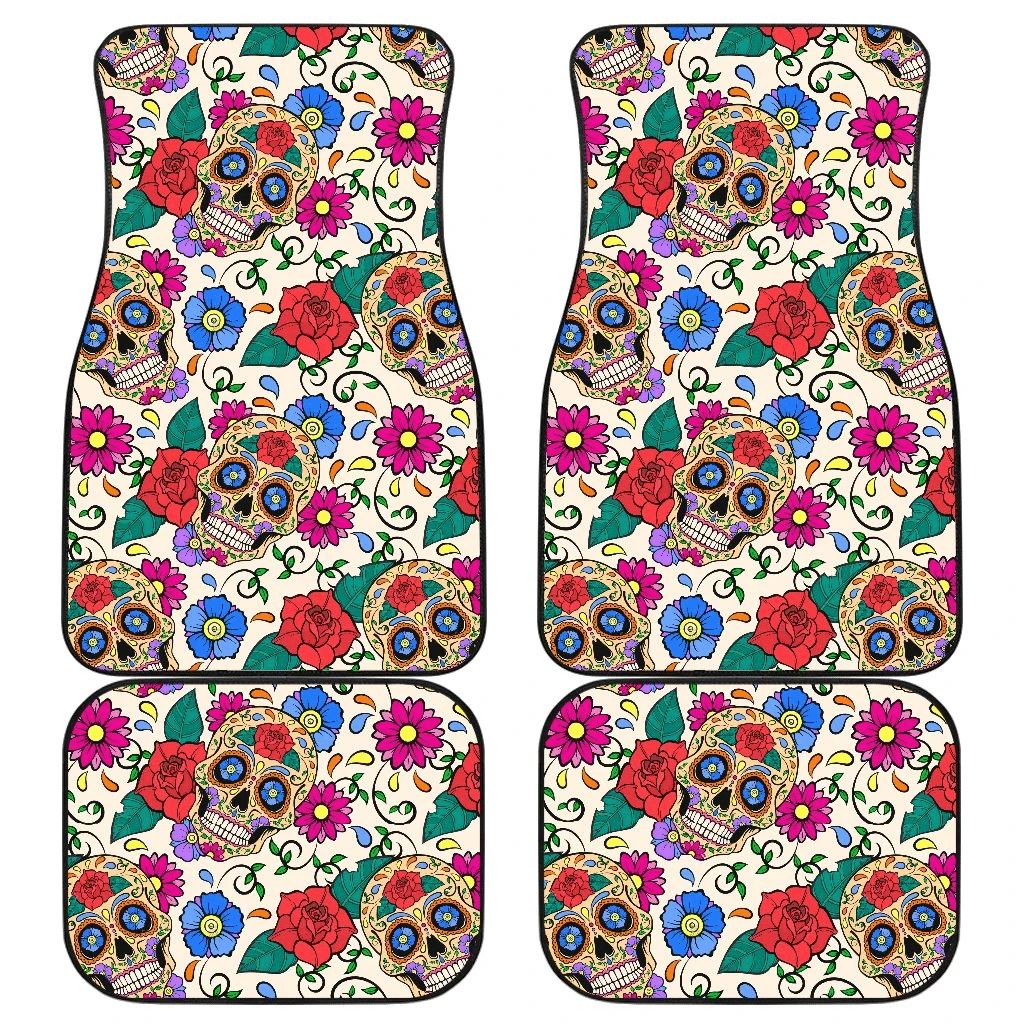 Skull Rose Love Car Floor Mats Amazing Gift Ideas T300720 Skull Rose Love Car Floor Mats Amazing Gift Ideas T300720