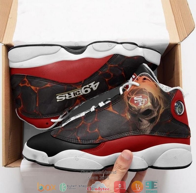 Skull San Francisco 49Ers Nfl Football Team Air Jordan 13 Sneaker Shoes Skull San Francisco 49Ers Nfl Football Team Air Jordan 13 Sneaker Shoes