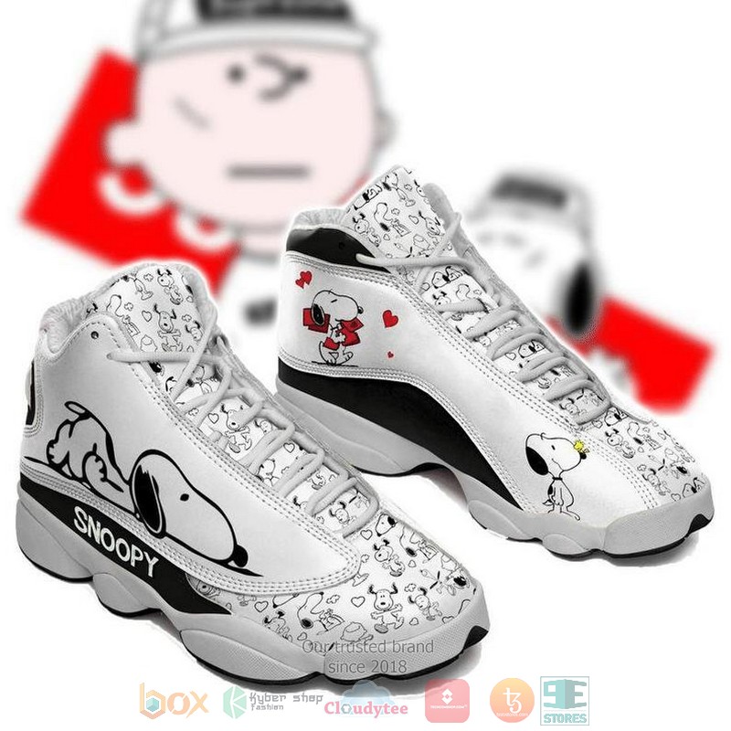 Snoopy Cartoon Pattern White Air Jordan 13 Shoes Snoopy Cartoon Pattern White Air Jordan 13 Shoes