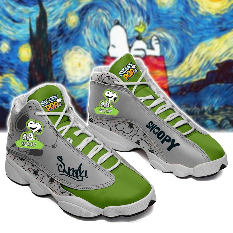Snoopy Green Air Jordan 13 Sneaker Snoopy Green Air Jordan 13 Sneaker
