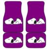 Snoopy Lazy In Purple Theme Car Floor Mats