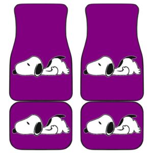 Snoopy Lazy In Purple Theme Car Floor Mats