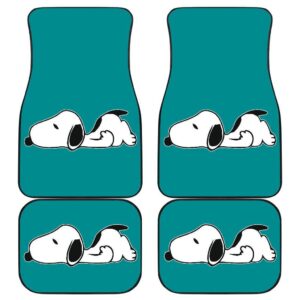 Snoopy Sleeping In Blue Theme Car Floor Mats