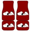Snoopy Sleeping In Red Theme Car Floor Mats