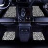 Snow Leopard Skin Car Floor Mats Custom Printed Car Accessories