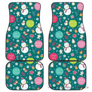 Snowman Bird Decorative Elements Christmas Pattern Front And Back Car Mats 045109 T1120