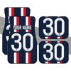 Soccer Number 30 Car Floor Mats Custom Name For PSG Fan
