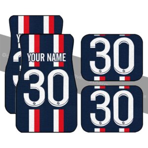 Soccer Number 30 Car Floor Mats Custom Name For PSG Fan
