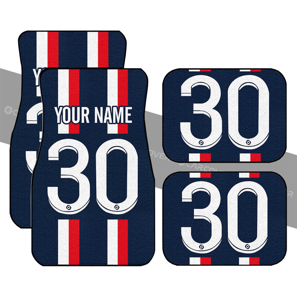 Soccer Number 30 Car Floor Mats Custom Name For PSG Fan Soccer Number 30 Car Floor Mats Custom Name For PSG Fan