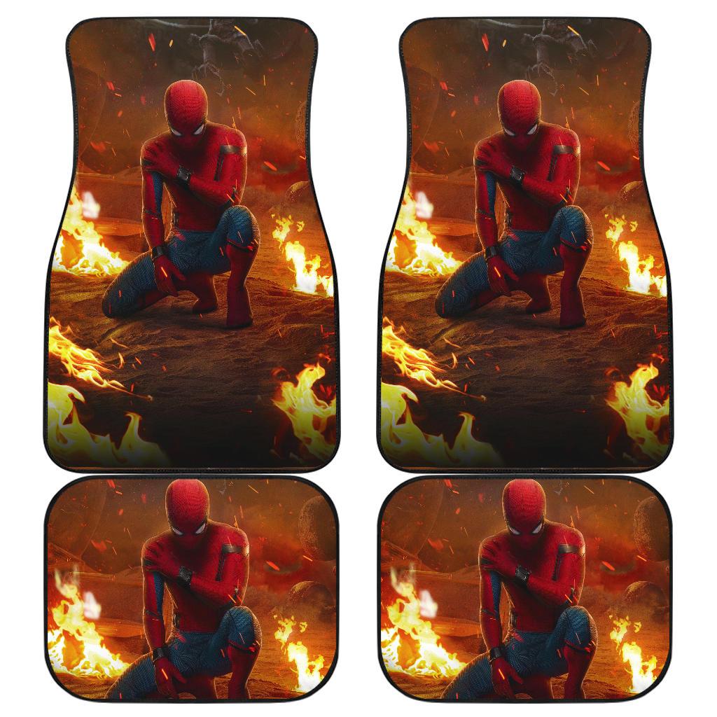 Spiderman Fire Front And Back Car Mats Spiderman Fire Front And Back Car Mats