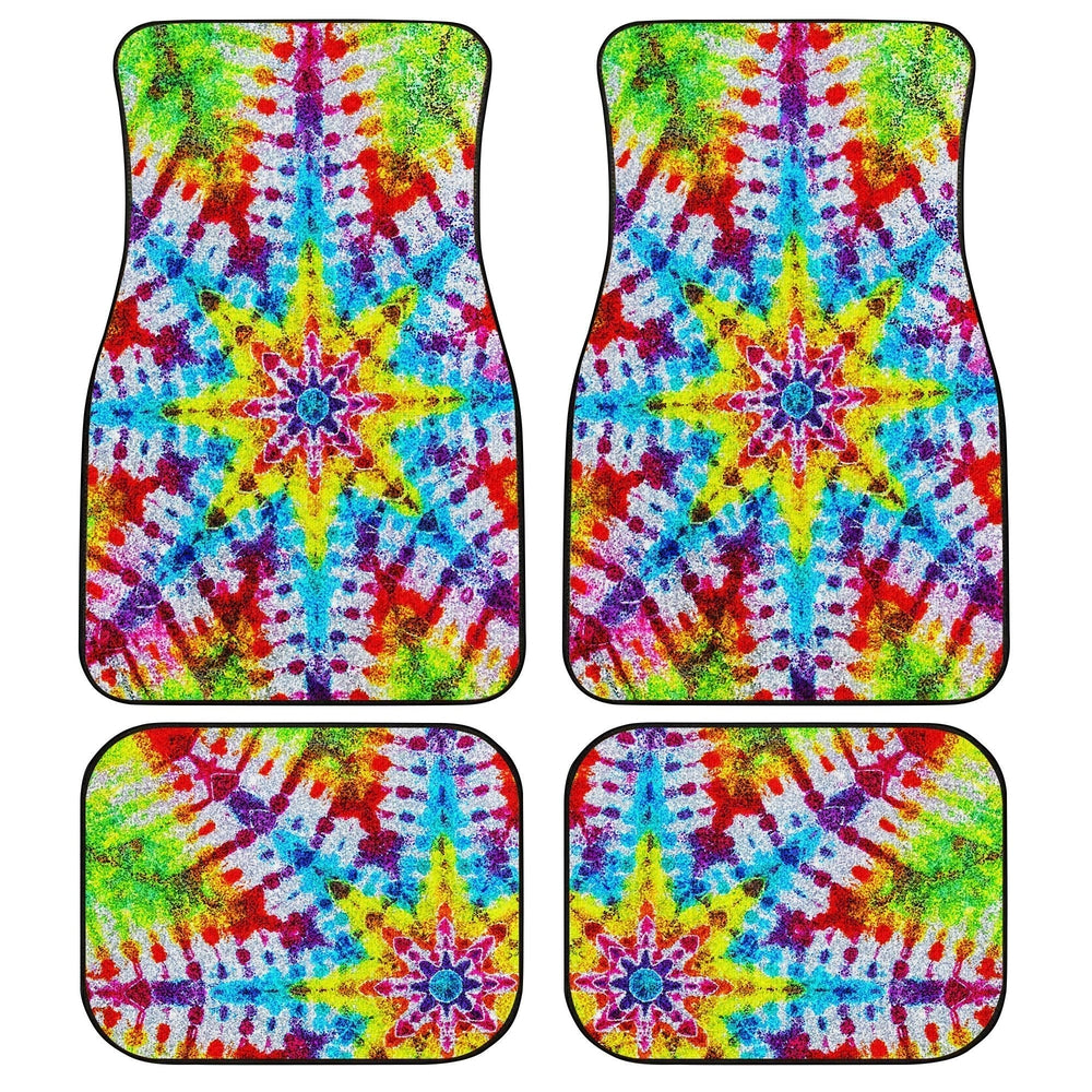 Star Tie Dye Car Floor Mats Custom Hippie Car Accessories Gifts Star Tie Dye Car Floor Mats Custom Hippie Car Accessories Gifts