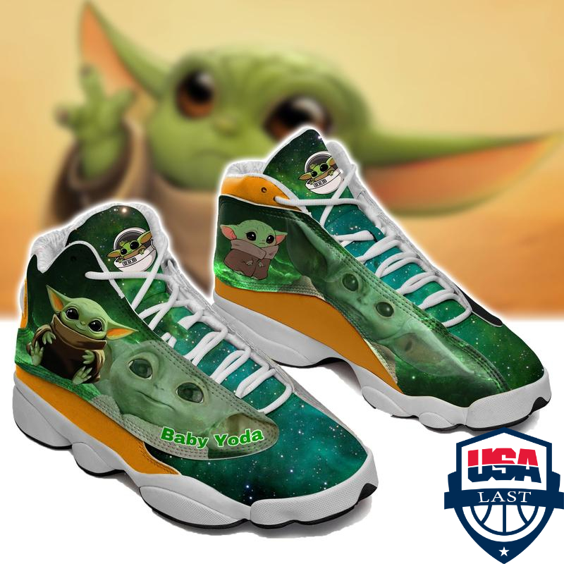 Star Wars Baby Yoda Ver 1 Air Jordan 13 Sneaker Star Wars Baby Yoda Ver 1 Air Jordan 13 Sneaker