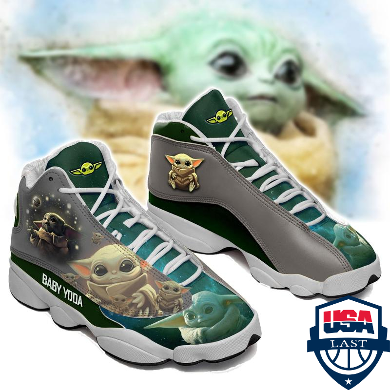 Star Wars Baby Yoda Ver 2 Air Jordan 13 Sneaker Star Wars Baby Yoda Ver 2 Air Jordan 13 Sneaker