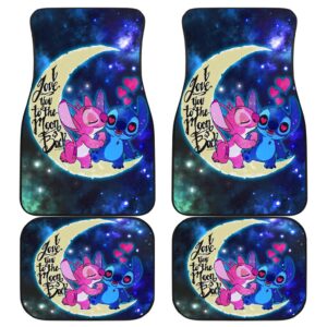 Stich & Angel Love Car Floor Mats Cartoon Fan Gift H041420