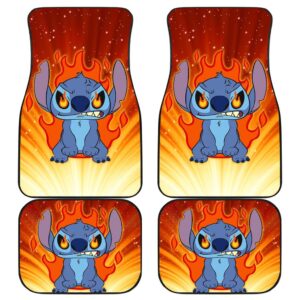Stitch Angry Cute Car Floor Mats Disney Cartoon Fan Gift H200307