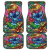 Stitch Glass Art Car Floor Mats 191101