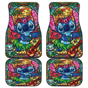 Stitch Glass Art Car Floor Mats 191101