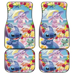 Stitch Love Car Floor Mats Disney Cartoon Fan Gift H200307