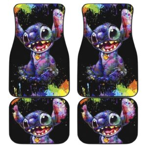 Stitch Painting Color Car Floor Mats Disney Cartoon Fan Gift H200307