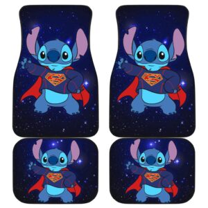 Stitch Superman Car Floor Mats Disney Cartoon Fan Gift H200307