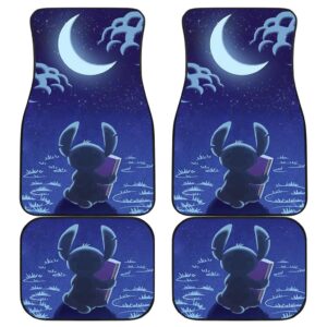 Stitch Under Moon Car Floor Mats Disney Cartoon Fan Gift H200304