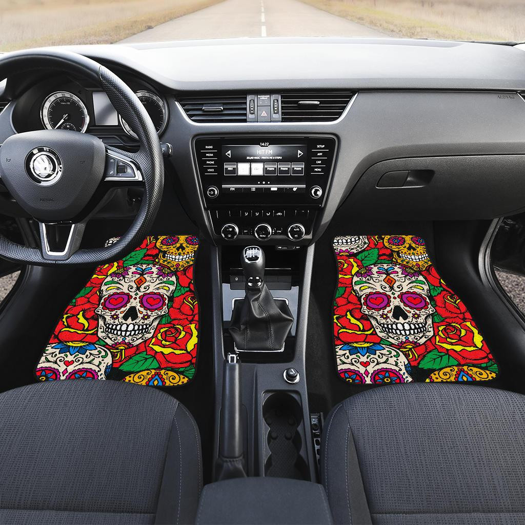 Sugar-Skull-Flower-Car-Floor-Mats-Amazing-Gift-Ideas-T300720-1