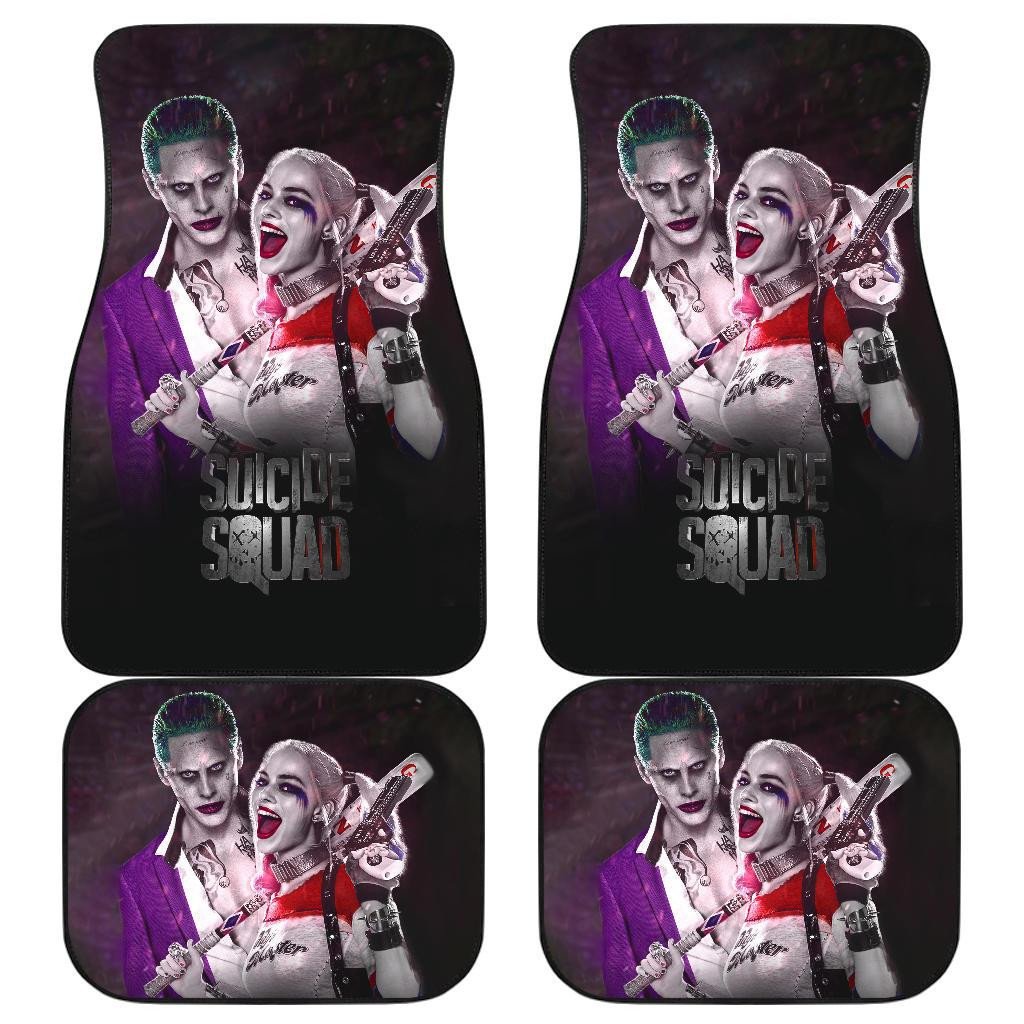 Suicide Squad Joker & Harley Quinn Car Floor Mats Movie H1226 Suicide Squad Joker & Harley Quinn Car Floor Mats Movie H1226