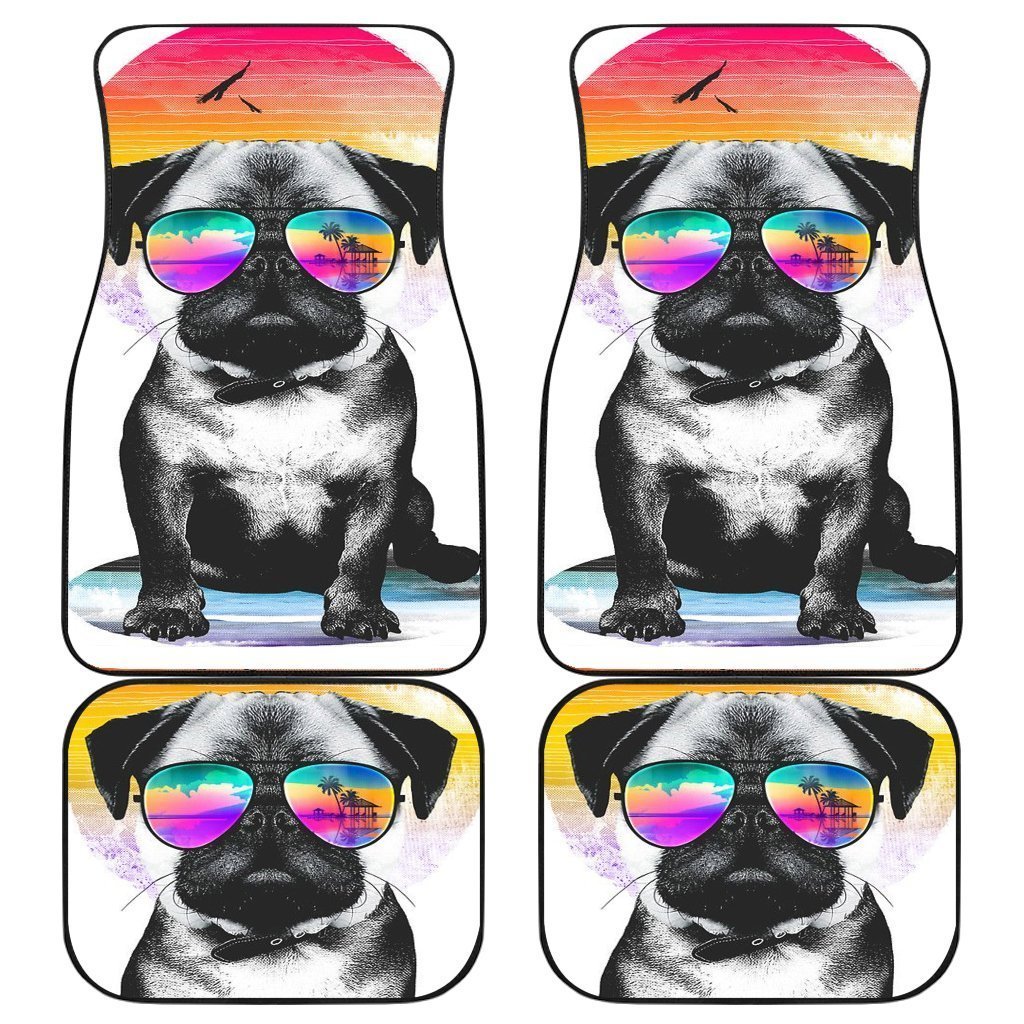Summer Pug Dog Pet Animal Car Floor Mats Summer Pug Dog Pet Animal Car Floor Mats