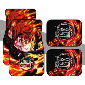 Sun Breathing Tanjiro Car Floor Mats Custom Anime Demon Slayer Car Accessories