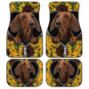 Sunflower Brown Dachshund Car Floor Mats Idea Car Accessories For Dachshund Owners