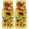 Sunflower Chicken Car Floor Mats Custom Farm Animal Car Accessories