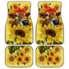 Sunflower Heifer Car Floor Mats Custom Animal Farm Car Accessories